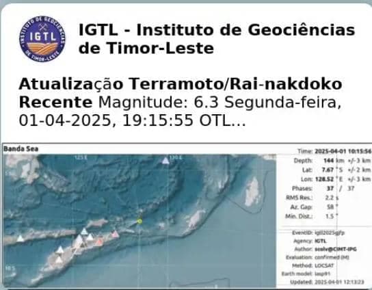 IGTL:昨日地震无海啸风险