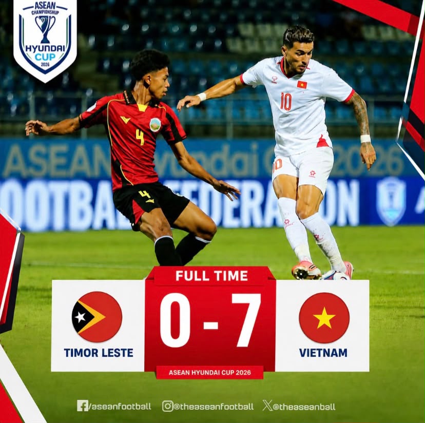 2026年AFF现代杯:东帝汶0-7负于越南