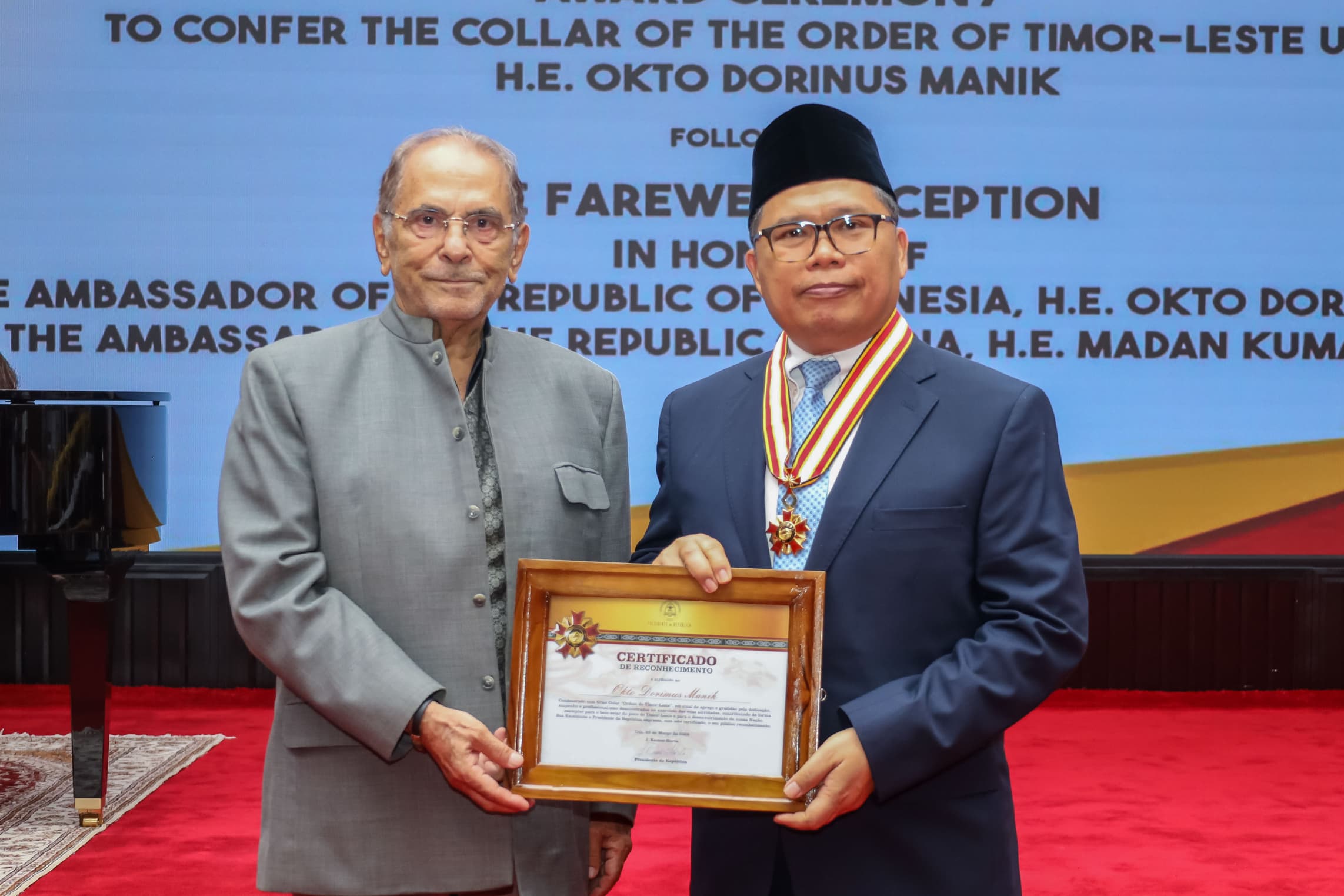 总统授予印尼大使东帝汶最高勋章